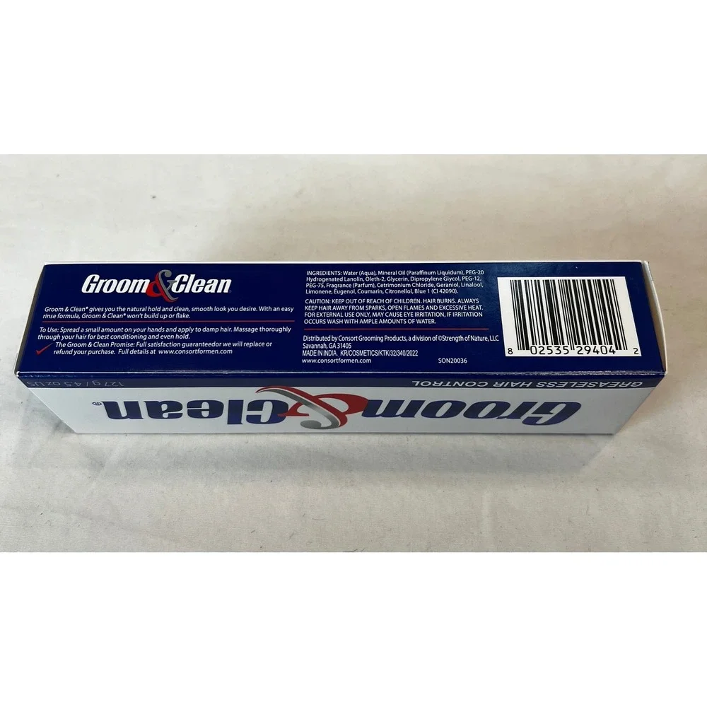 Groom & Clean Greaseless Hair Control Water Based Hair Gel 4.5 oz New Exp‎ 07/28